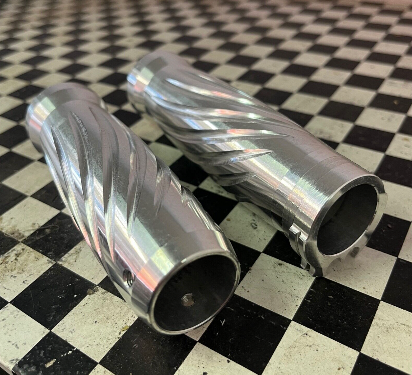 NEW Arlen Ness Polished Hex Chrome Grips Pair