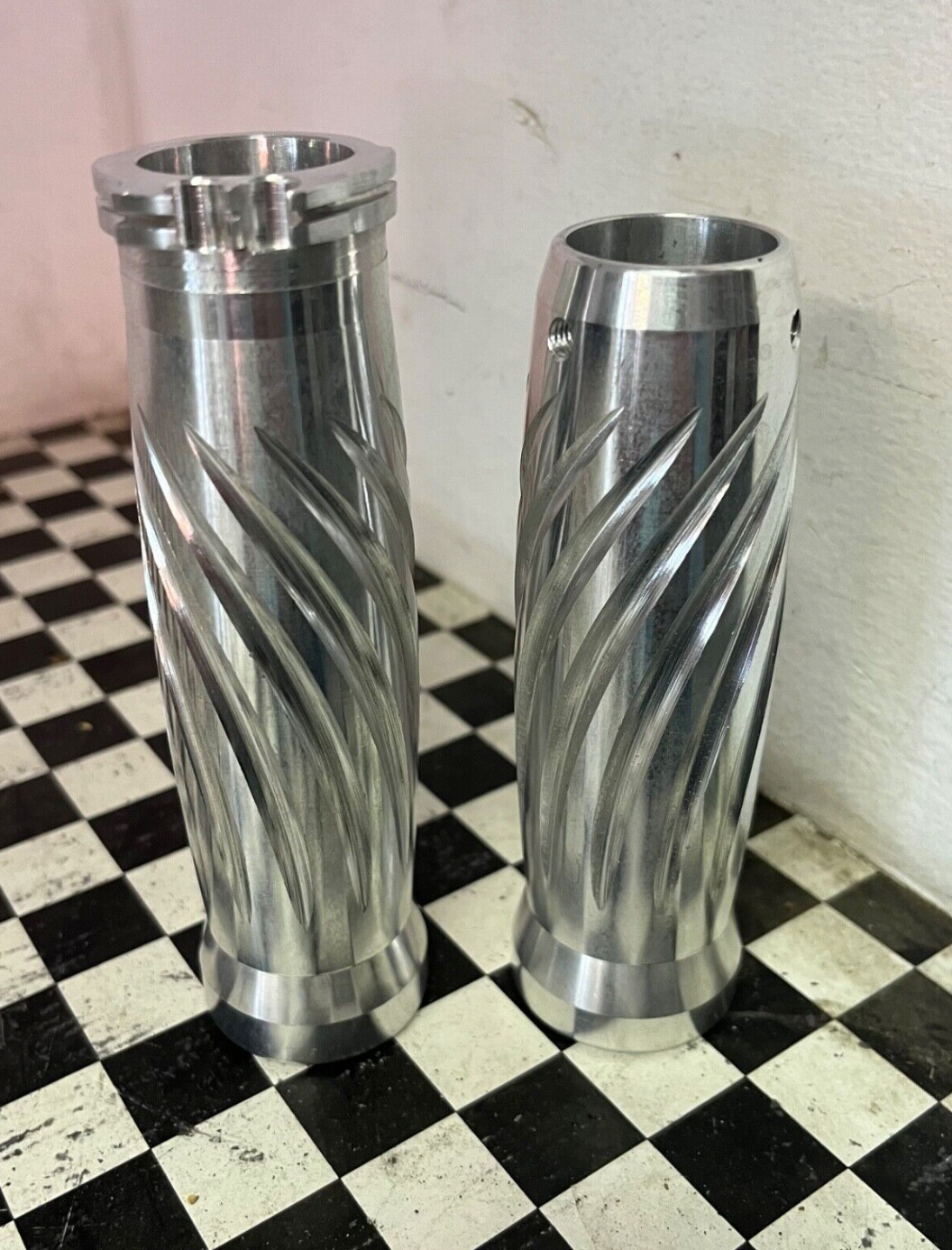 NEW Arlen Ness Polished Hex Chrome Grips Pair