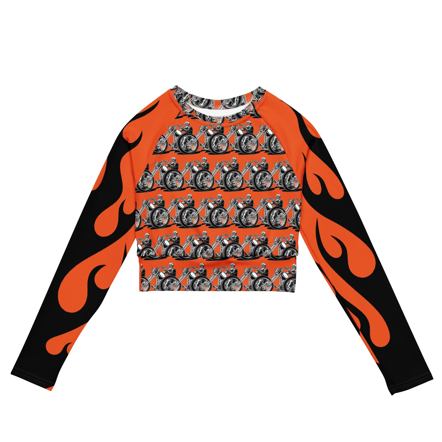 New Skull All Over Recycled long-sleeve crop top