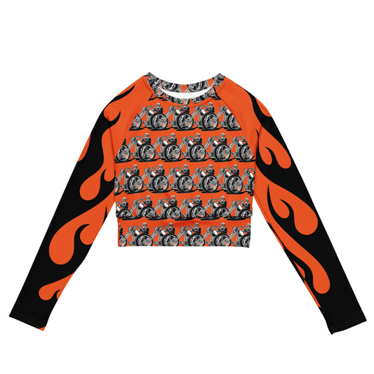 New Skull All Over Recycled long-sleeve crop top