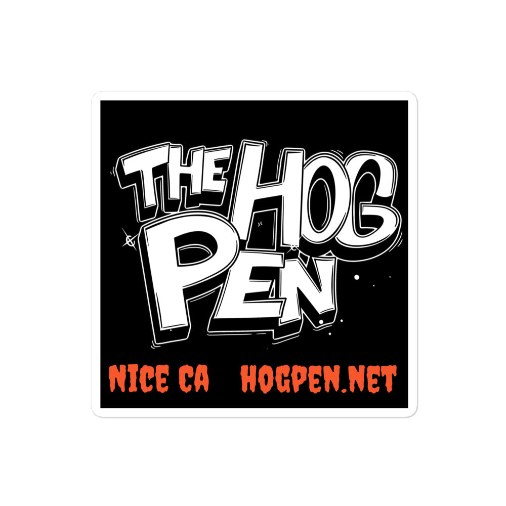 Bubble-free Hog Pen stickers